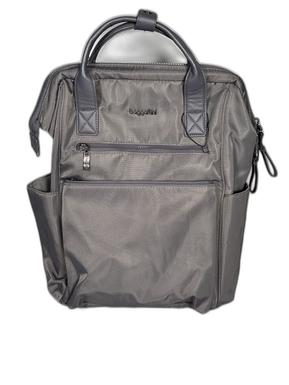 Baggallini Soho Backpack Gray Nylon Laptop Travel Bag RFID Women’s